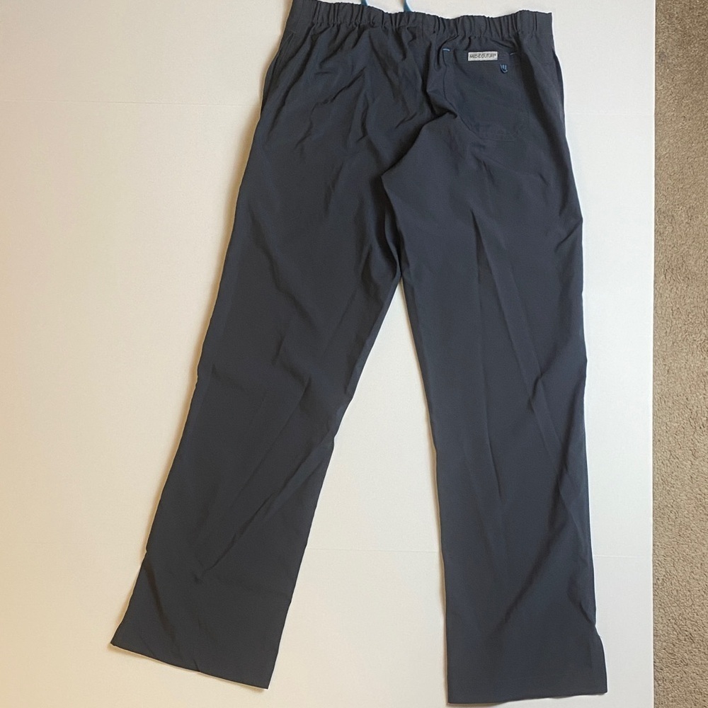 Med Couture Gray Pants with Blue Drawstring scrub pants small petite - Picture 2 of 7